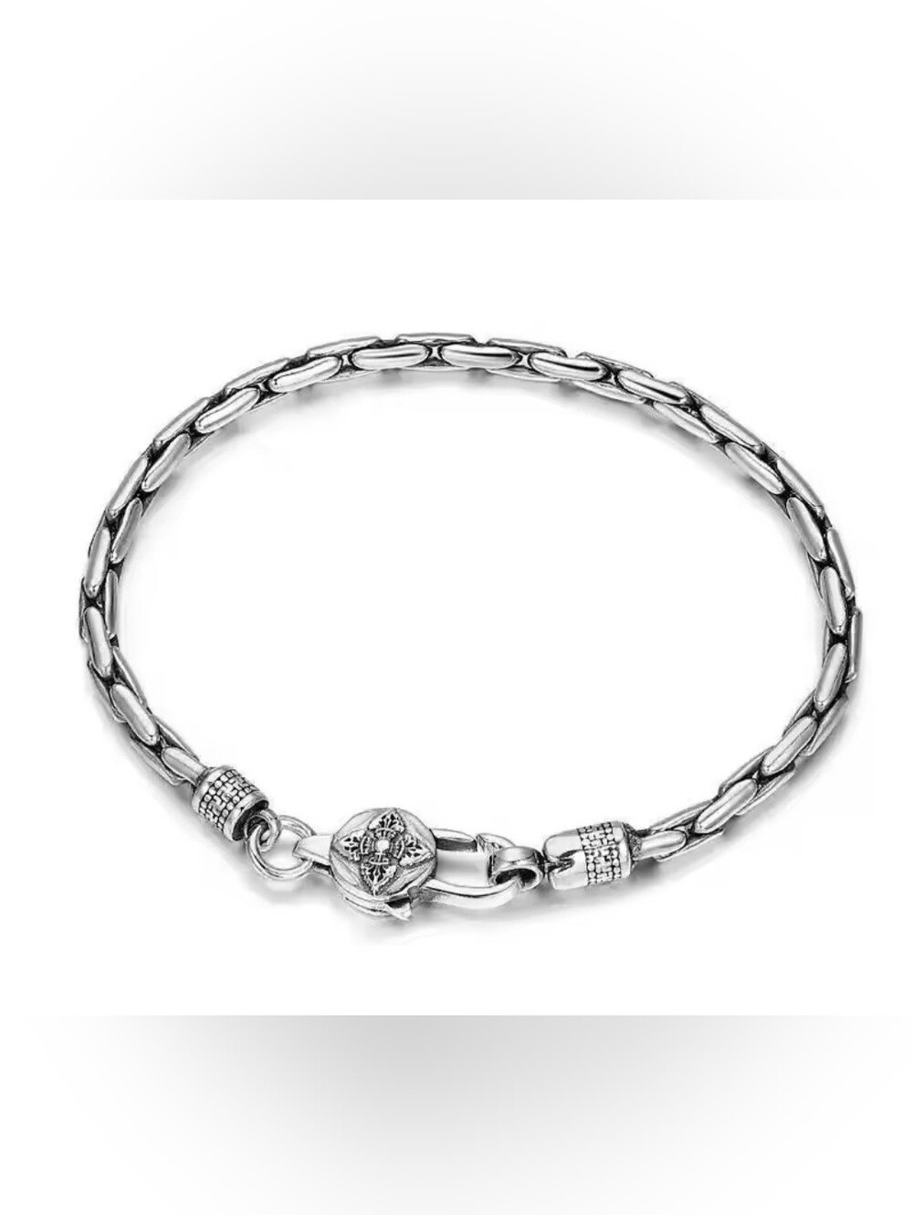 🩶🩶NEW🩶🩶 GORGEOUS!! Hemp Rope Large Clasp Bracelet In SILVER Plating